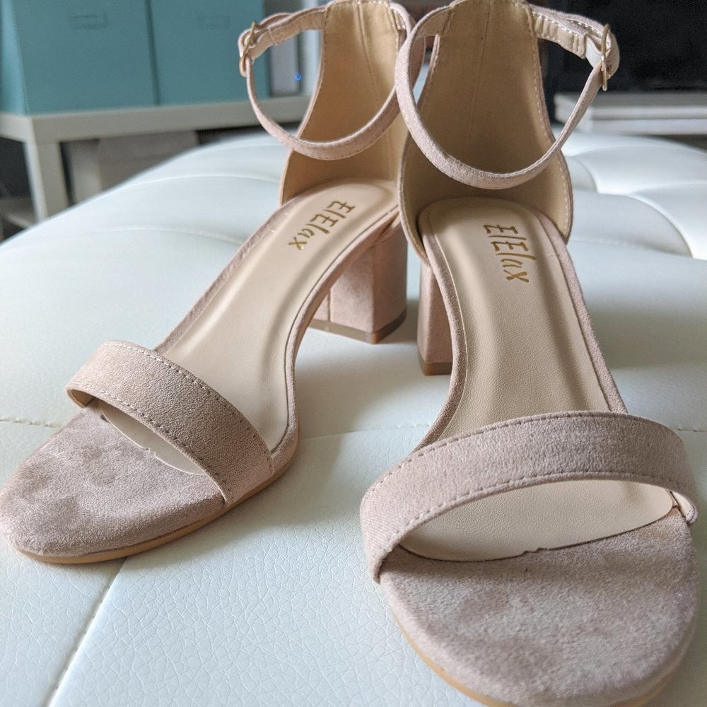 Nude Suede Sandals